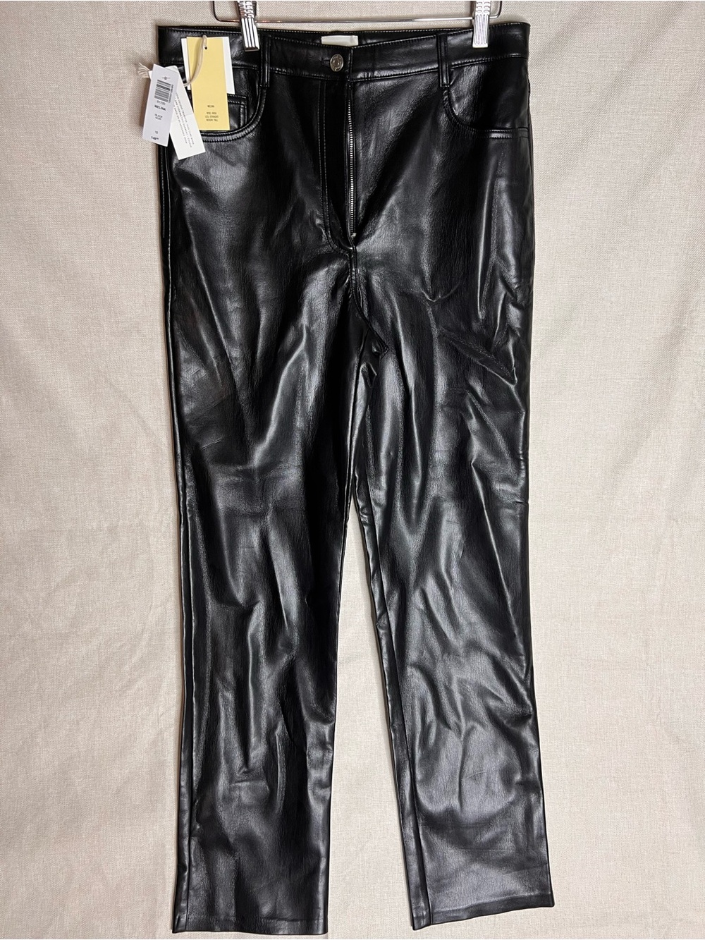 Wilfred Melina Faux Leather Pants Size 10 Tall Black NWT High Rise Straight